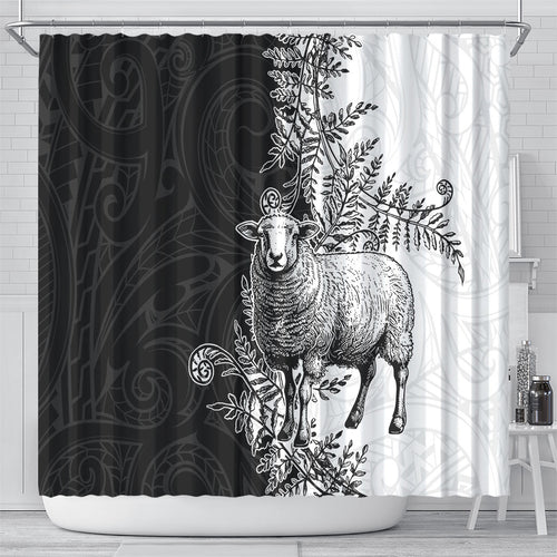 New Zealand Aotearoa Hipi Shower Curtain Maori Pattern