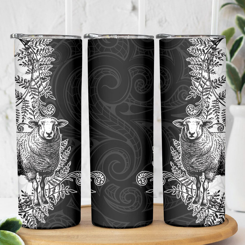New Zealand Aotearoa Hipi Skinny Tumbler Maori Pattern