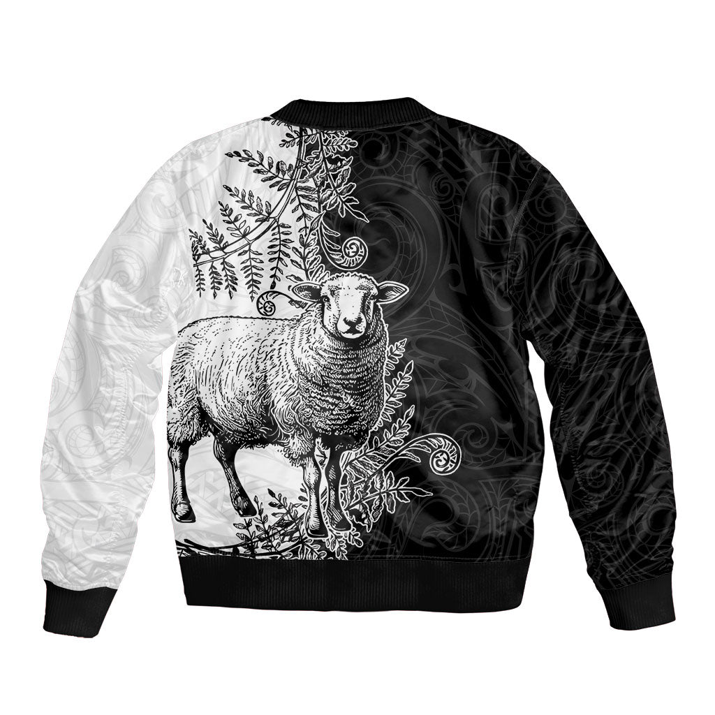 New Zealand Aotearoa Hipi Sleeve Zip Bomber Jacket Maori Pattern