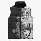 New Zealand Aotearoa Hipi Sleeveless Puffer Jacket Maori Pattern