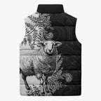 New Zealand Aotearoa Hipi Sleeveless Puffer Jacket Maori Pattern