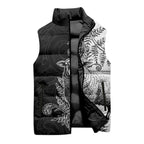 New Zealand Aotearoa Hipi Sleeveless Puffer Jacket Maori Pattern