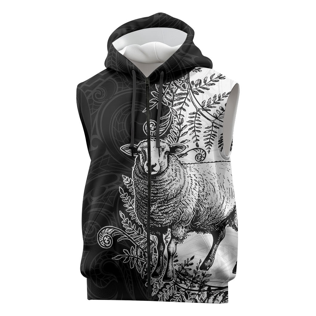 New Zealand Aotearoa Hipi Sleeveless Zip Hoodie Maori Pattern