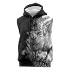 New Zealand Aotearoa Hipi Sleeveless Zip Hoodie Maori Pattern