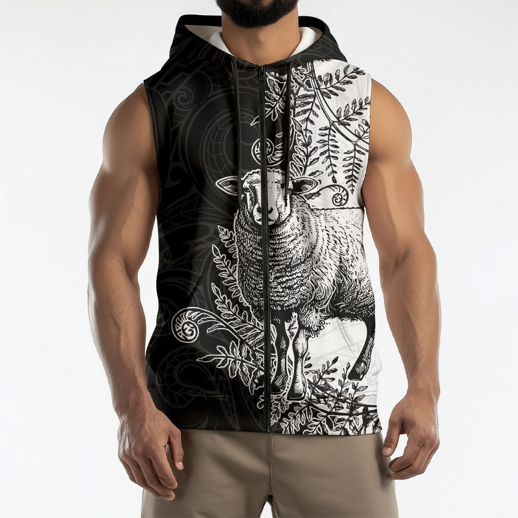 New Zealand Aotearoa Hipi Sleeveless Zip Hoodie Maori Pattern