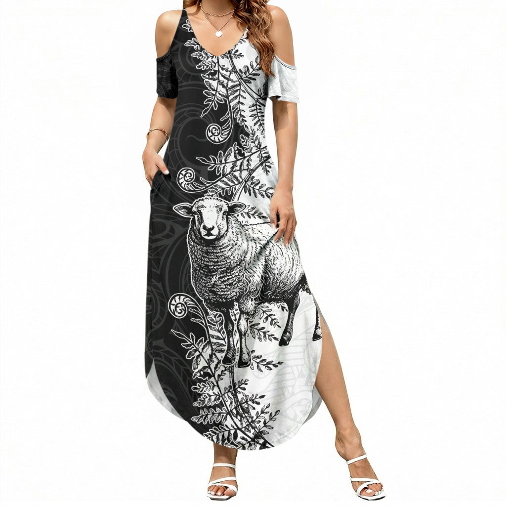 New Zealand Aotearoa Hipi Summer Maxi Dress Maori Pattern
