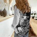 New Zealand Aotearoa Hipi Women Casual Shirt Maori Pattern