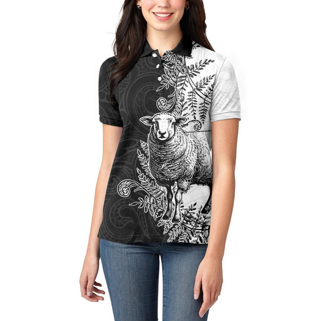 New Zealand Aotearoa Hipi Women Polo Shirt Maori Pattern