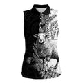 New Zealand Aotearoa Hipi Women Sleeveless Polo Shirt Maori Pattern