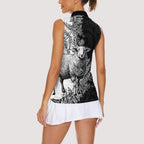 New Zealand Aotearoa Hipi Women Sleeveless Polo Shirt Maori Pattern