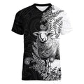 New Zealand Aotearoa Hipi Women V-Neck T-Shirt Maori Pattern
