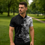 New Zealand Aotearoa Hipi Zipper Polo Shirt Maori Pattern