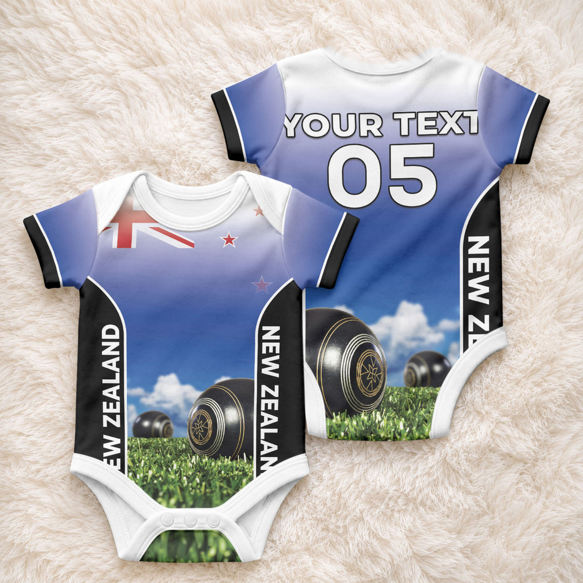 Custom New Zealand Lawn Bowls Baby Onesie Unique Style