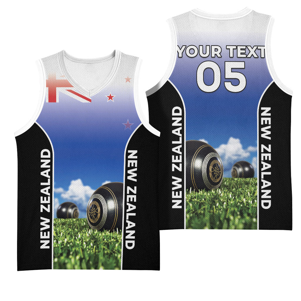 Custom New Zealand Lawn Bowls Basketball Jersey Unique Style
