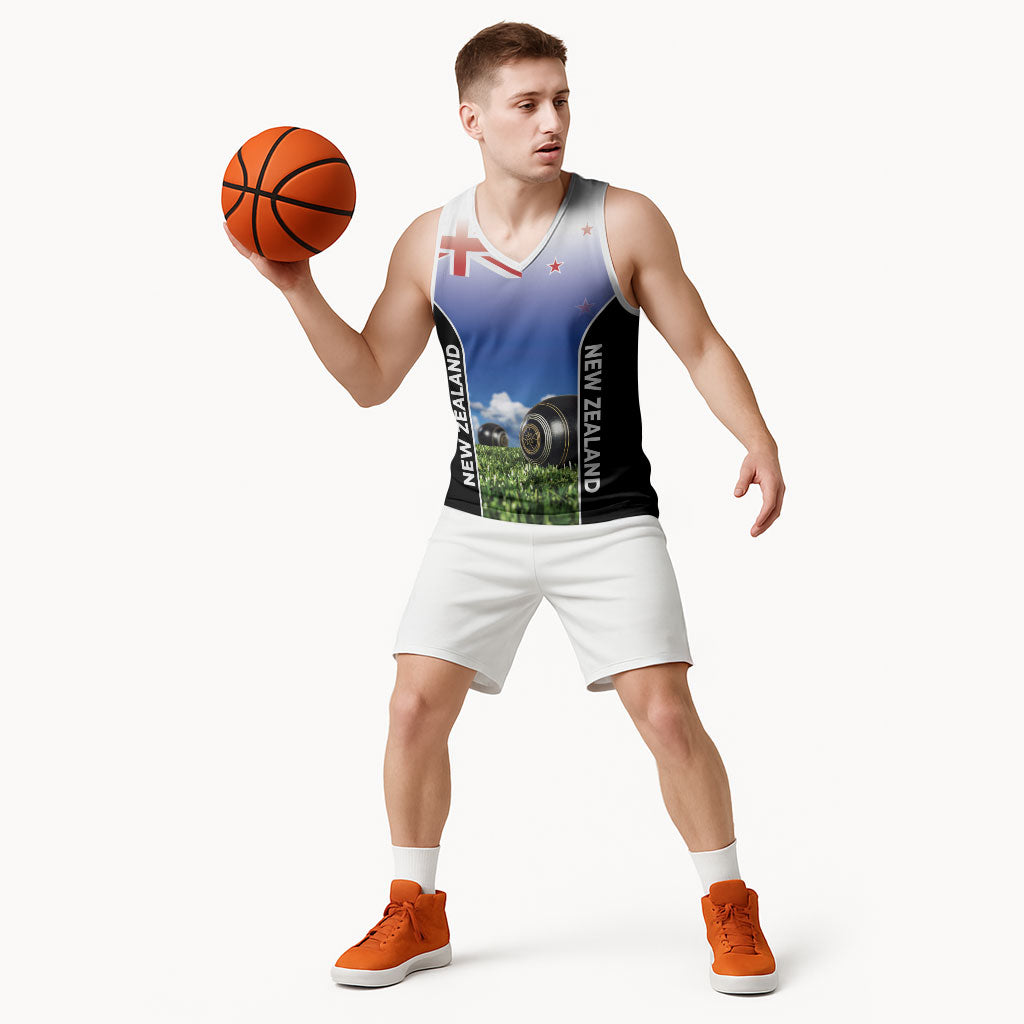 Custom New Zealand Lawn Bowls Basketball Jersey Unique Style