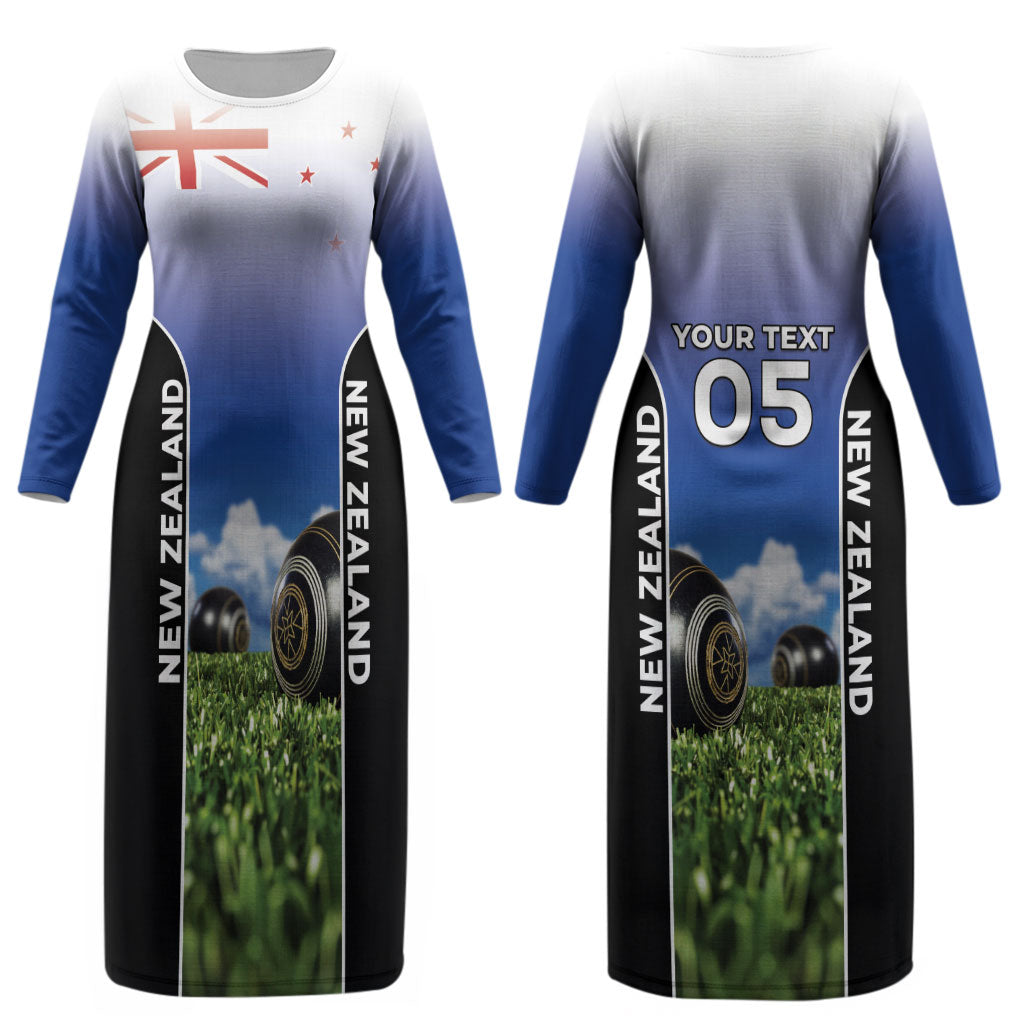 Custom New Zealand Lawn Bowls Couples Matching Long Sleeve Bodycon Dress and Hawaiian Shirt Unique Style
