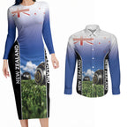 Custom New Zealand Lawn Bowls Couples Matching Long Sleeve Bodycon Dress and Long Sleeve Button Shirt Unique Style