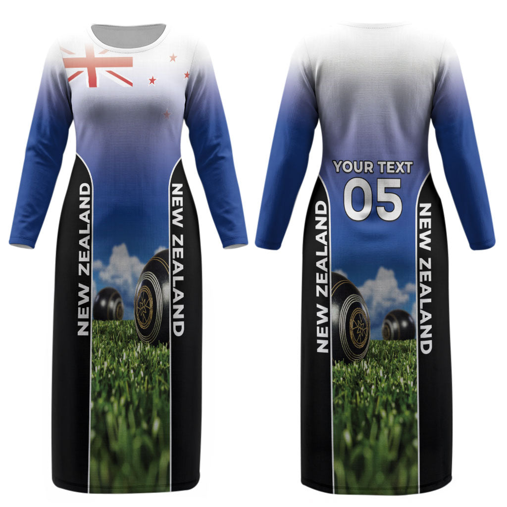 Custom New Zealand Lawn Bowls Couples Matching Long Sleeve Bodycon Dress and Long Sleeve Button Shirt Unique Style