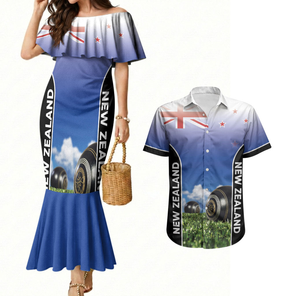 Custom New Zealand Lawn Bowls Couples Matching Mermaid Dress and Hawaiian Shirt Unique Style
