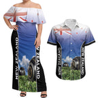 Custom New Zealand Lawn Bowls Couples Matching Off Shoulder Maxi Dress and Hawaiian Shirt Unique Style