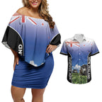 Custom New Zealand Lawn Bowls Couples Matching Off Shoulder Short Dress and Hawaiian Shirt Unique Style