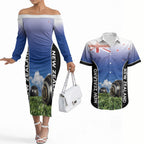 Custom New Zealand Lawn Bowls Couples Matching Off The Shoulder Long Sleeve Dress and Hawaiian Shirt Unique Style