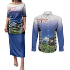 Custom New Zealand Lawn Bowls Couples Matching Puletasi and Long Sleeve Button Shirt Unique Style