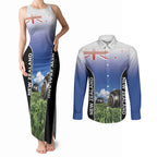 Custom New Zealand Lawn Bowls Couples Matching Tank Maxi Dress and Long Sleeve Button Shirt Unique Style