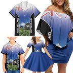 Custom New Zealand Lawn Bowls Family Matching Off Shoulder Short Dress and Hawaiian Shirt Unique Style