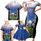 Custom New Zealand Lawn Bowls Family Matching Short Sleeve Bodycon Dress and Hawaiian Shirt Unique Style