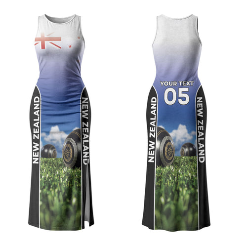 Custom New Zealand Lawn Bowls Family Matching Tank Maxi Dress and Hawaiian Shirt Unique Style