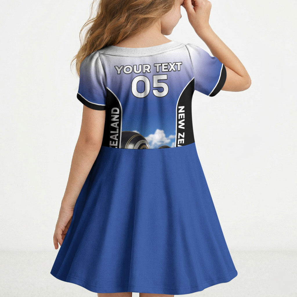 Custom New Zealand Lawn Bowls Kid Short Sleeve Dress Unique Style