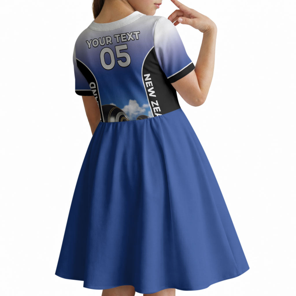 Custom New Zealand Lawn Bowls Kid Short Sleeve Dress Unique Style
