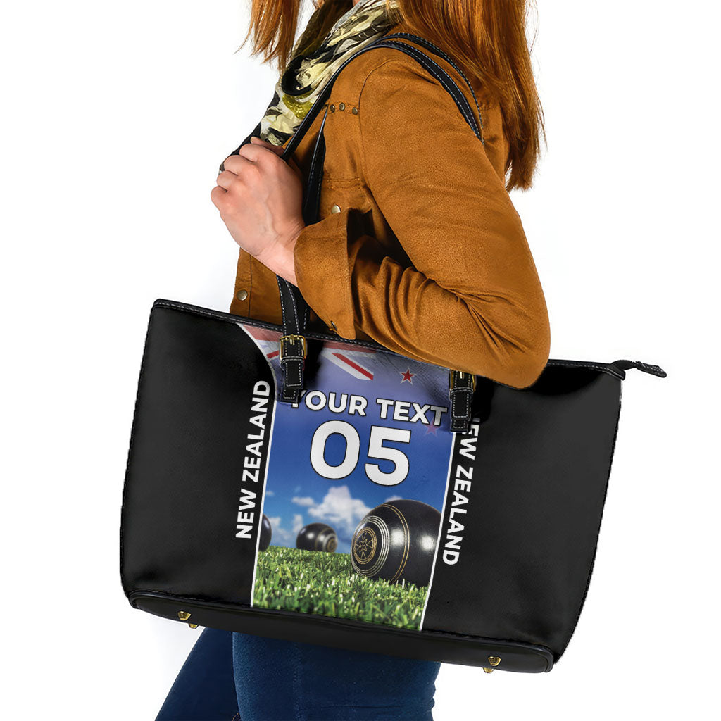 Custom New Zealand Lawn Bowls Leather Tote Bag Unique Style