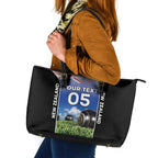 Custom New Zealand Lawn Bowls Leather Tote Bag Unique Style