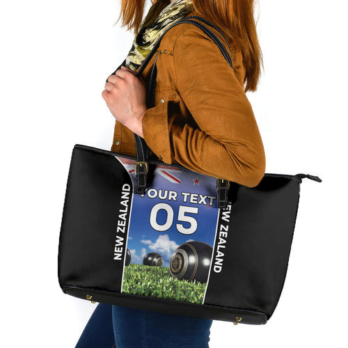 Custom New Zealand Lawn Bowls Leather Tote Bag Unique Style