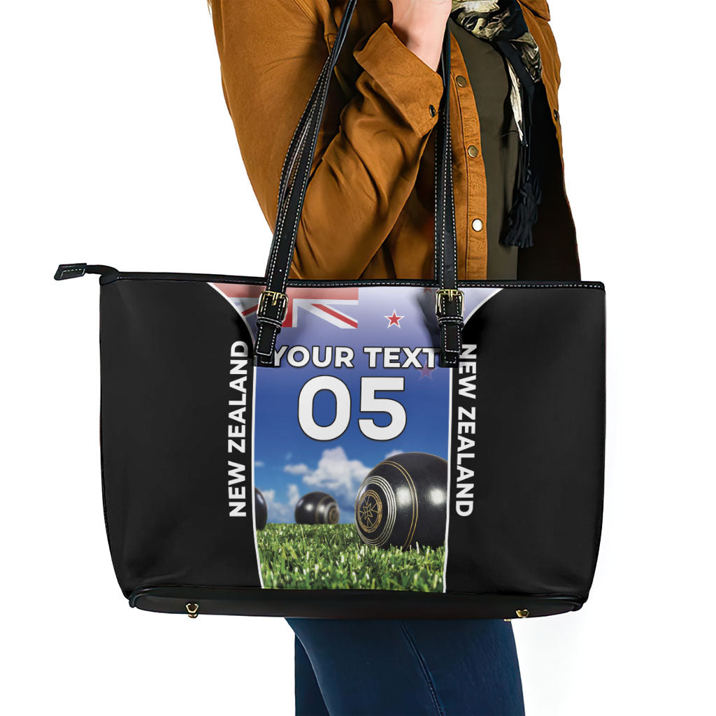 Custom New Zealand Lawn Bowls Leather Tote Bag Unique Style
