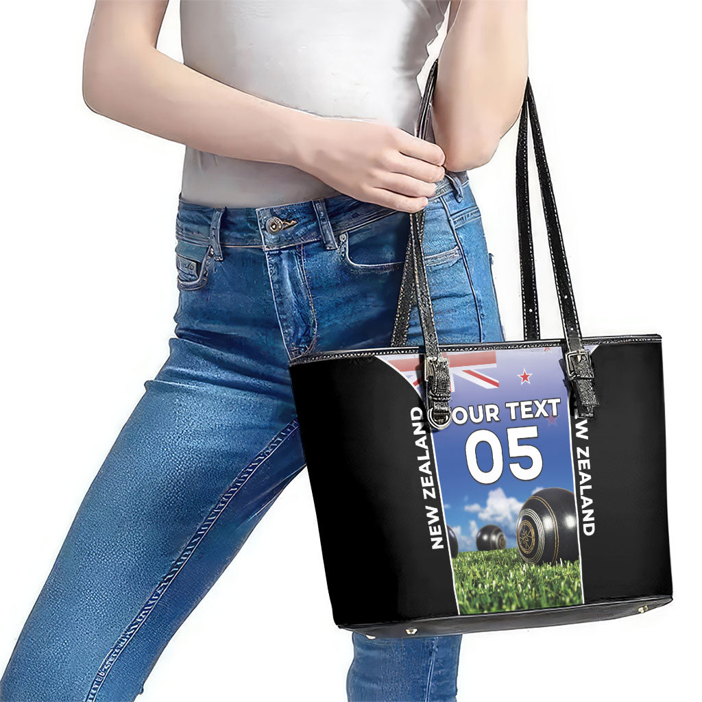 Custom New Zealand Lawn Bowls Leather Tote Bag Unique Style