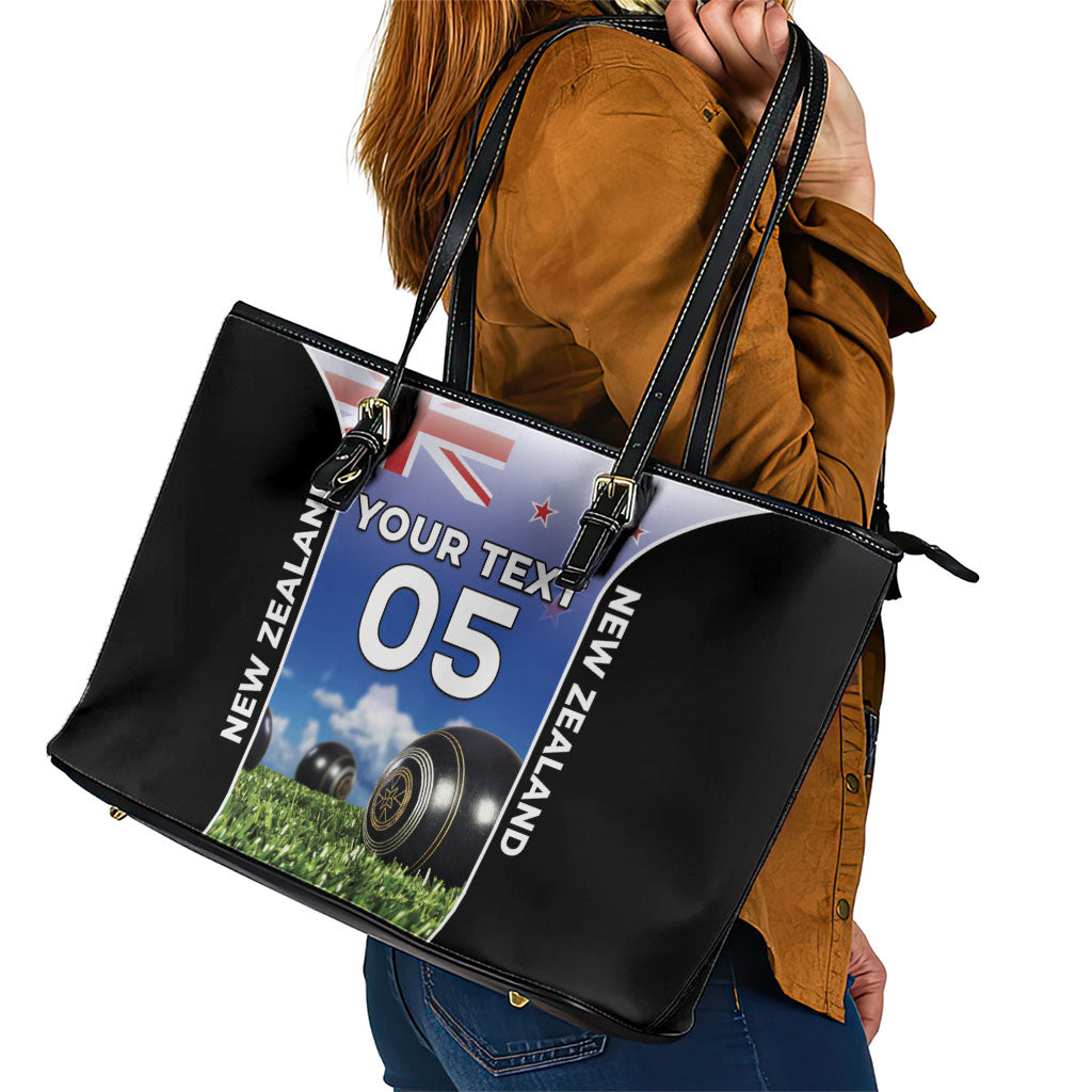 Custom New Zealand Lawn Bowls Leather Tote Bag Unique Style