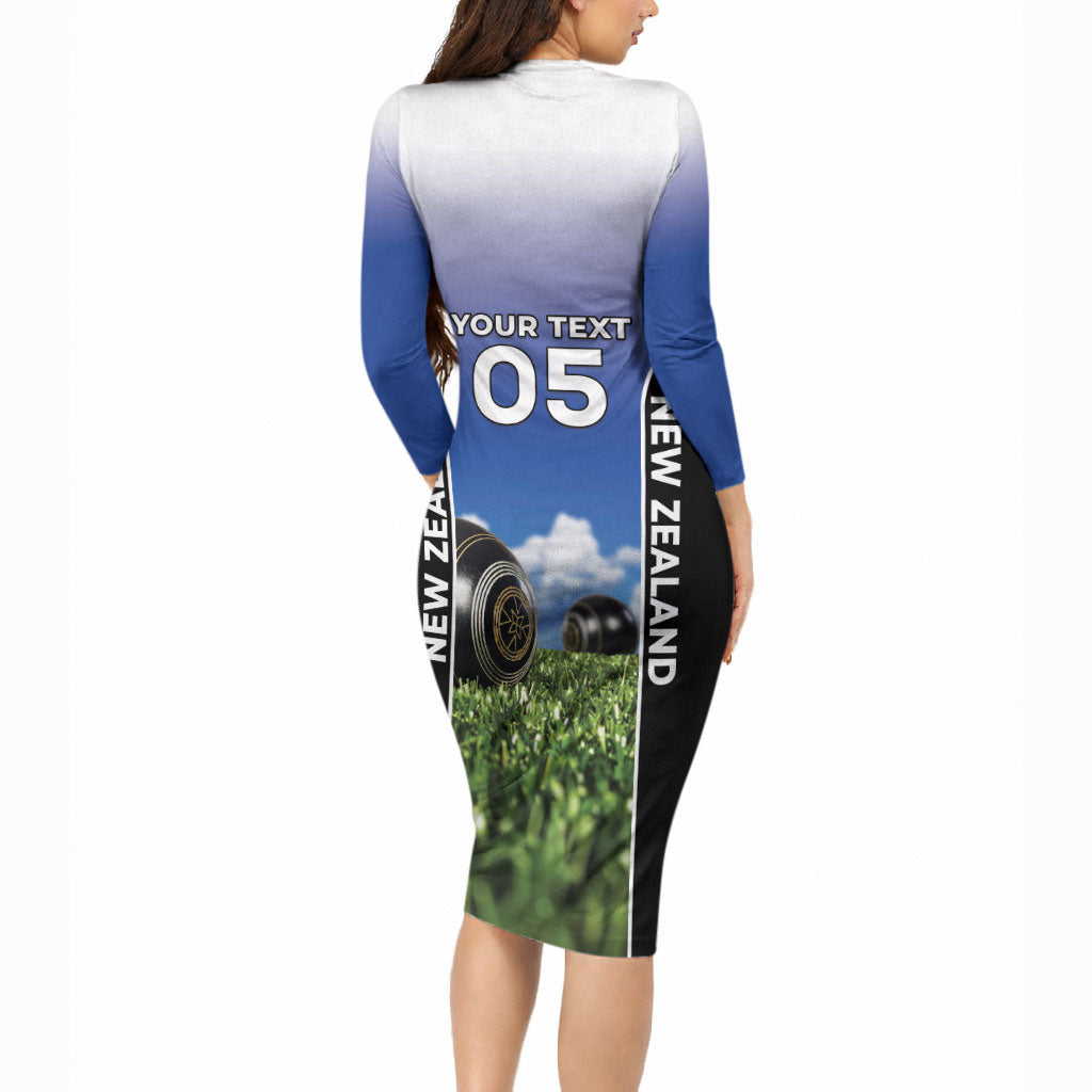 Custom New Zealand Lawn Bowls Long Sleeve Bodycon Dress Unique Style