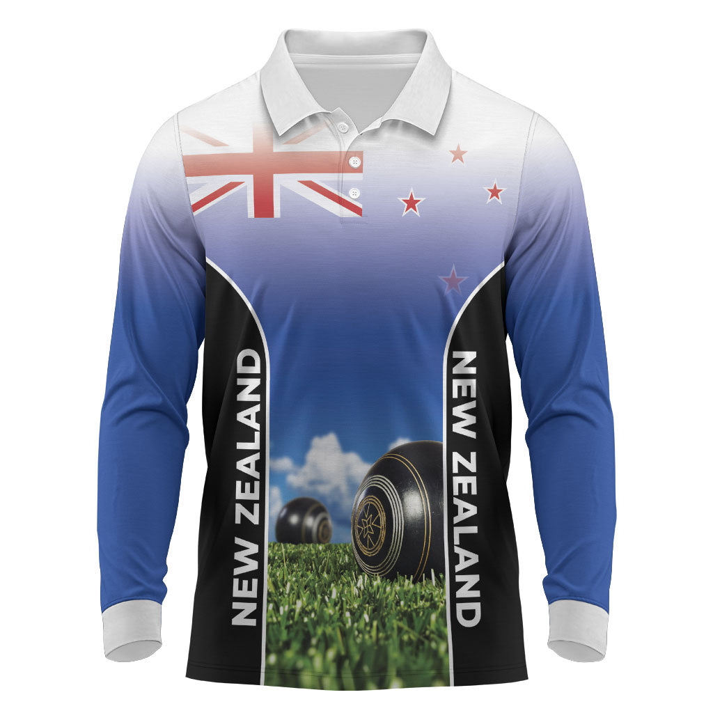 Custom New Zealand Lawn Bowls Long Sleeve Polo Shirt Unique Style
