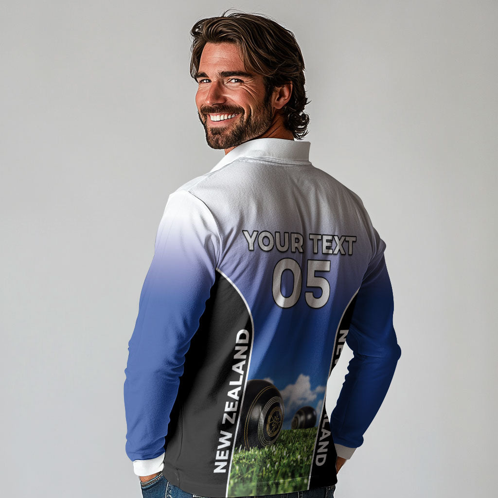 Custom New Zealand Lawn Bowls Long Sleeve Polo Shirt Unique Style