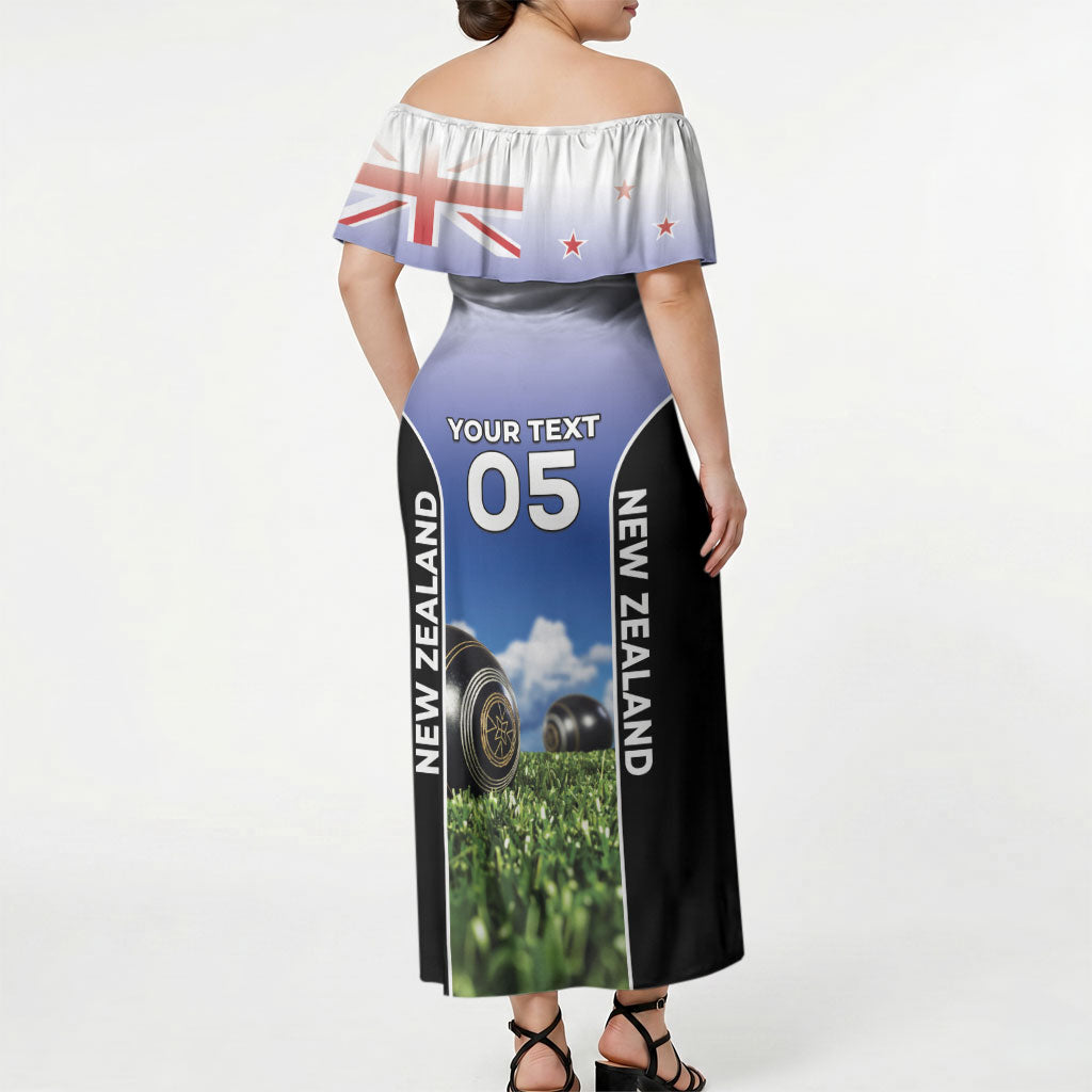 Custom New Zealand Lawn Bowls Off Shoulder Maxi Dress Unique Style