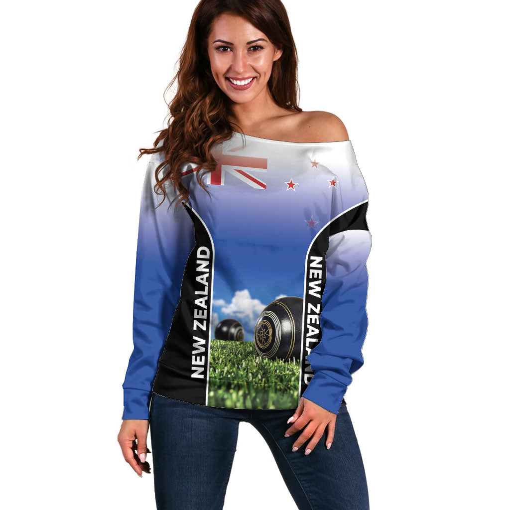 Custom New Zealand Lawn Bowls Off Shoulder Sweater Unique Style