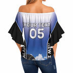 Custom New Zealand Lawn Bowls Off Shoulder Wrap Waist Top Unique Style