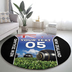 Custom New Zealand Lawn Bowls Round Carpet Unique Style
