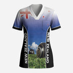 Custom New Zealand Lawn Bowls Scrub Top Unique Style