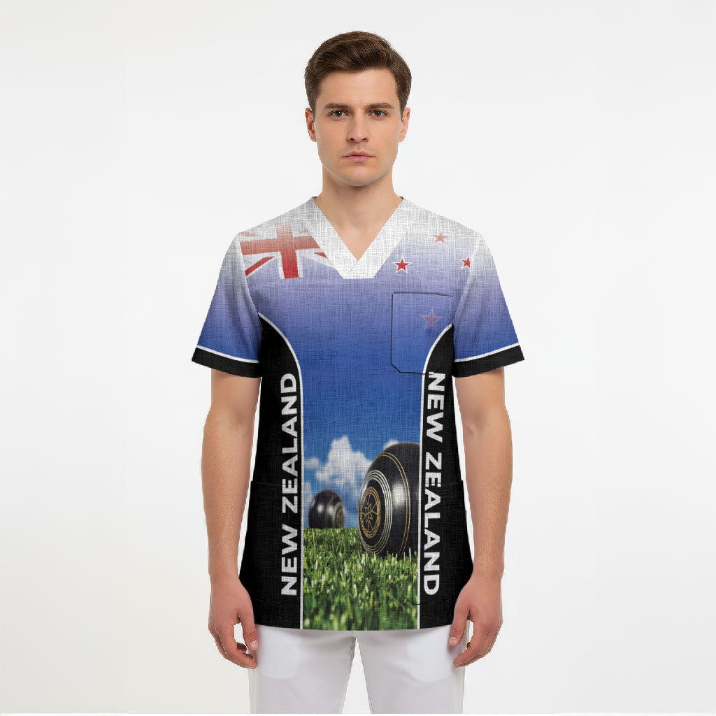 Custom New Zealand Lawn Bowls Scrub Top Unique Style