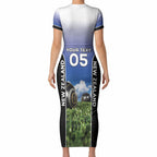 Custom New Zealand Lawn Bowls Short Sleeve Bodycon Dress Unique Style