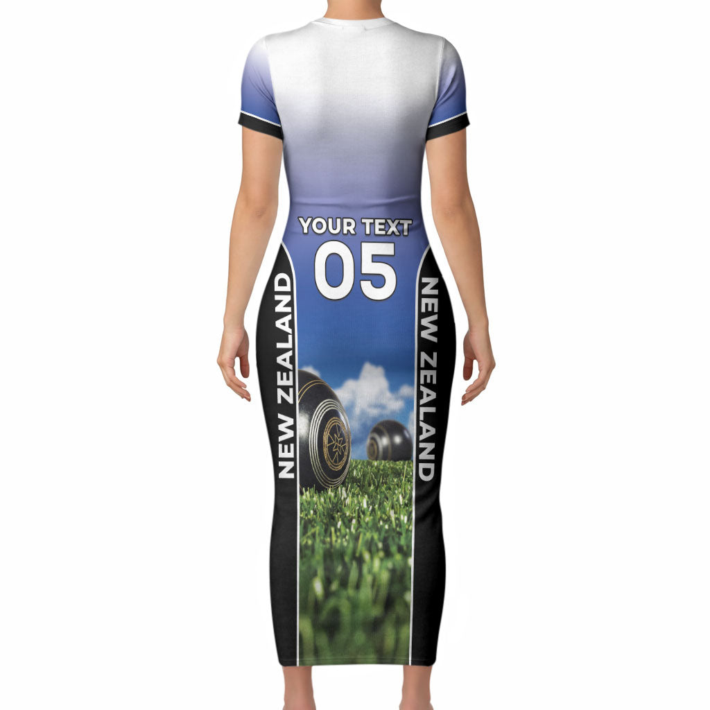 Custom New Zealand Lawn Bowls Short Sleeve Bodycon Dress Unique Style